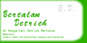 bertalan detrich business card